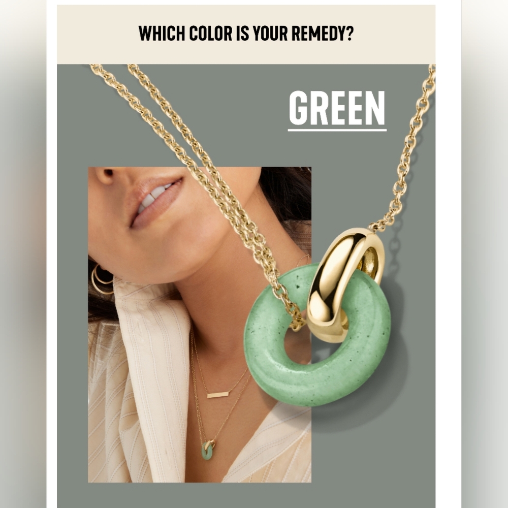 Mejuri Linked Gemstone Aventurine Necklace